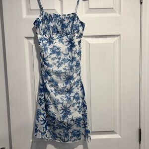 Blue Floral Mini Dress